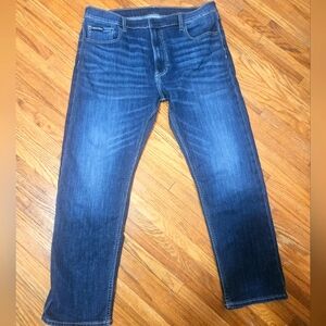Calvin Klein Men's Slim Straight Fit Blue Jeans W38 L30 Dark Wash